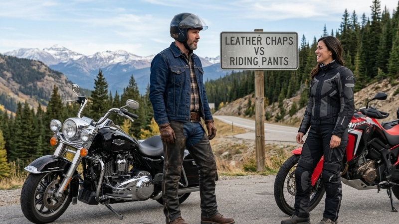 Leather Motorcycle Chaps vs Riding Pants
